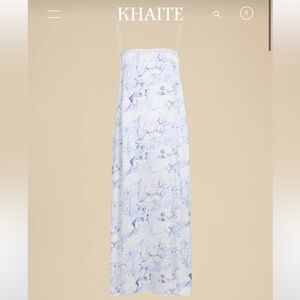 Khaite The Sicily Dress in cream and blue